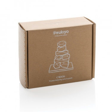 Logo trade promotional products image of: Ukiyo Crios wooden balancing rocks in pouch