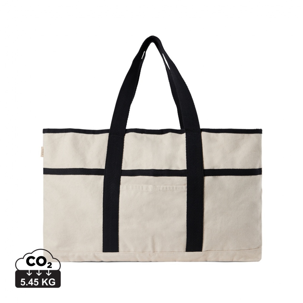 Logo trade promotional product photo of: VINGA Volonne AWARE™ recycled canvas beach bag