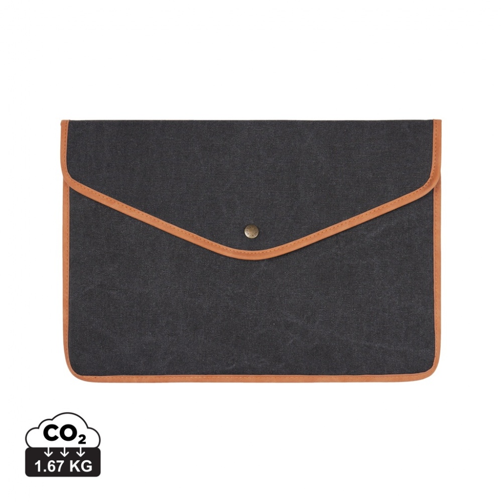 Logo trade promotional giveaways picture of: VINGA Bosler GRS recycled canvas 14" laptop sleeve