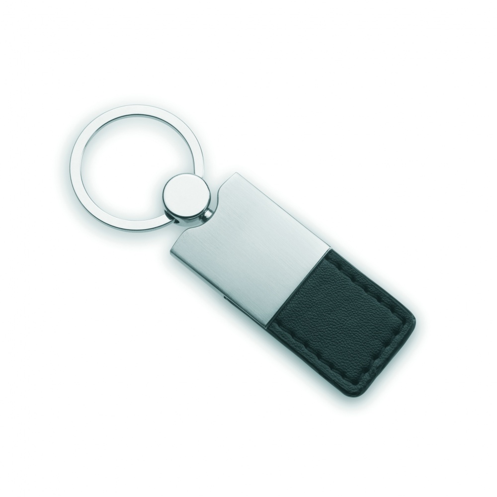 Logo trade advertising products image of: PU and metal key ring Helsinki