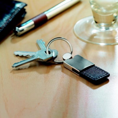 Logo trade corporate gifts picture of: PU and metal key ring Helsinki