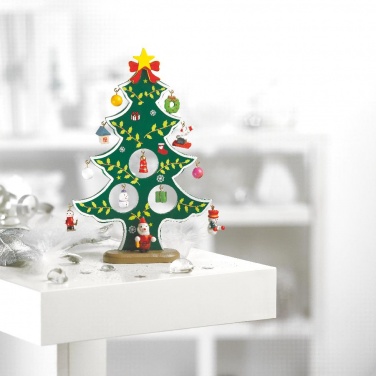 Logo trade advertising products picture of: Wooden xmas tree decoration