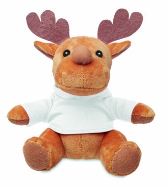 Logo trade corporate gift photo of: Plush reindeer with hoodie