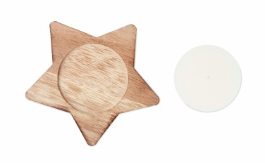 Logo trade promotional merchandise image of: Candle on star wooden base