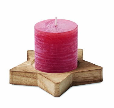 Logotrade promotional merchandise photo of: Candle on star wooden base