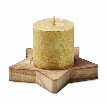 Logo trade advertising products image of: Candle on star wooden base