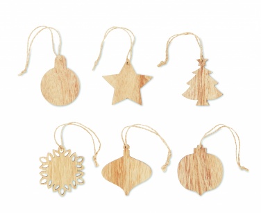 Logotrade promotional merchandise image of: Set of wooden Xmas ornaments