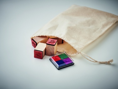 Logo trade promotional products image of: 8 wooden Christmas stamps set