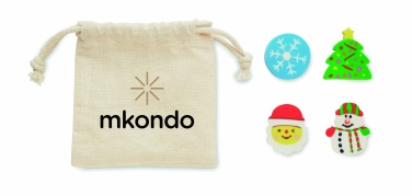 Logo trade promotional items picture of: Set of 4 Christmas erasers