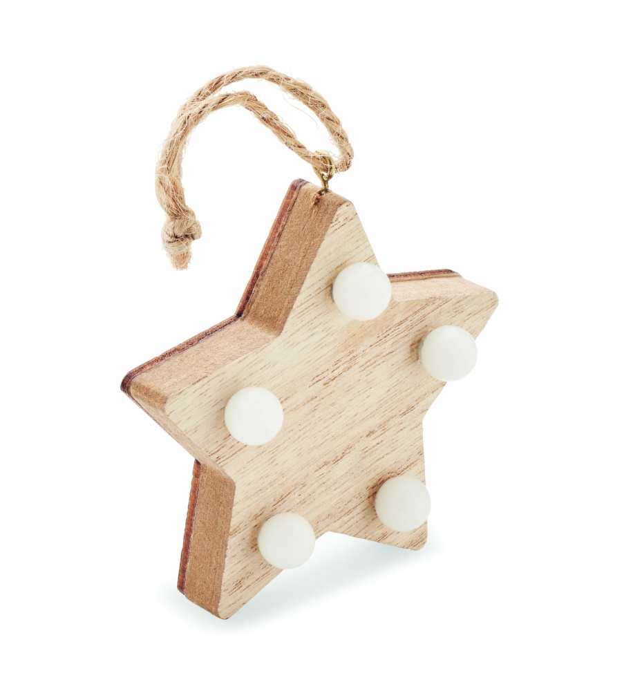 Logotrade promotional merchandise photo of: Wooden weed star with lights