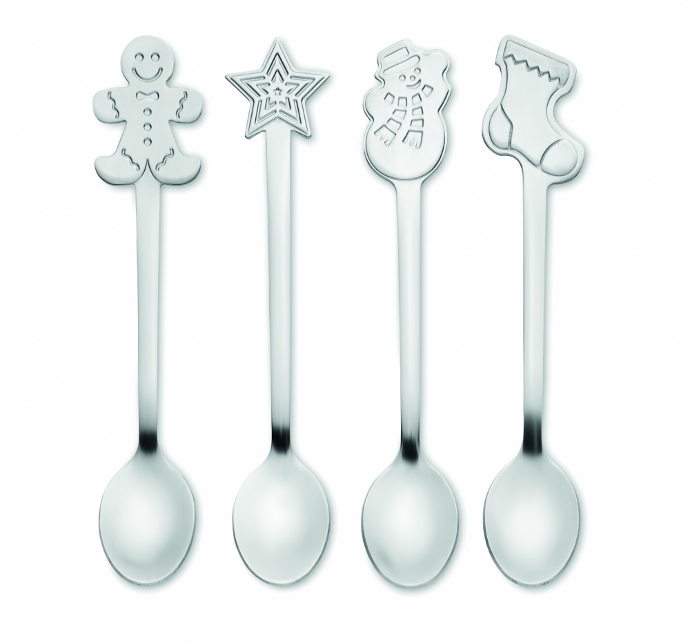 Logotrade promotional products photo of: Set of 4 Christmas tea spoon