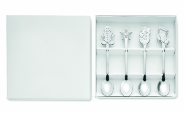Logo trade promotional giveaway photo of: Set of 4 Christmas tea spoon