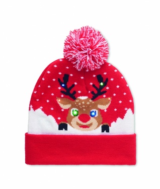 Logo trade promotional giveaway photo of: Christmas knitted beanie LED