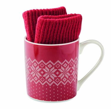 Logo trade corporate gifts picture of: Winter gift mug and gloves set
