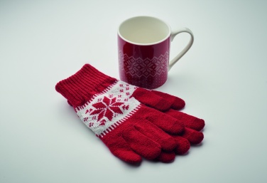 Logo trade corporate gifts picture of: Winter gift mug and gloves set