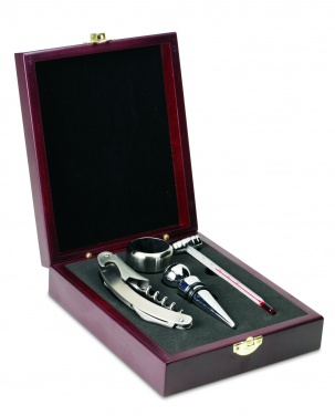 Logo trade promotional gift photo of: Classic wine set in wooden box