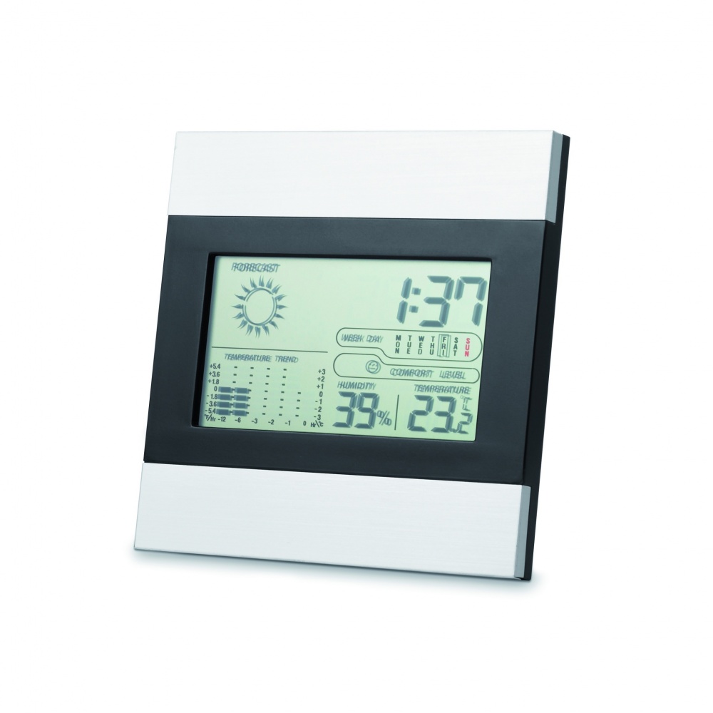 Logo trade promotional gift photo of: Weather station and clock