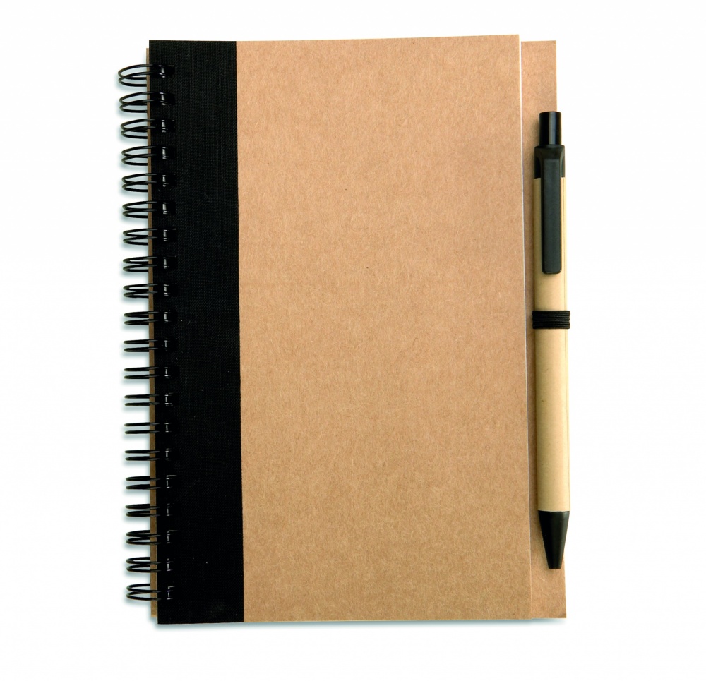 Logo trade promotional merchandise picture of: B6 recycled notebook with pen