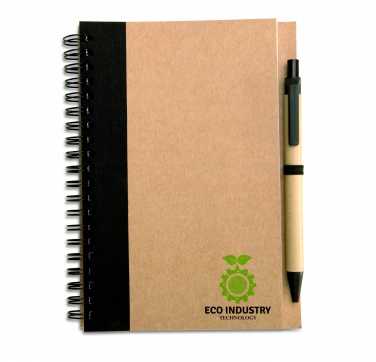 Logo trade promotional products picture of: B6 recycled notebook with pen