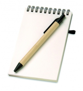 Logotrade promotional merchandise image of: A6 recycled notepad with pen