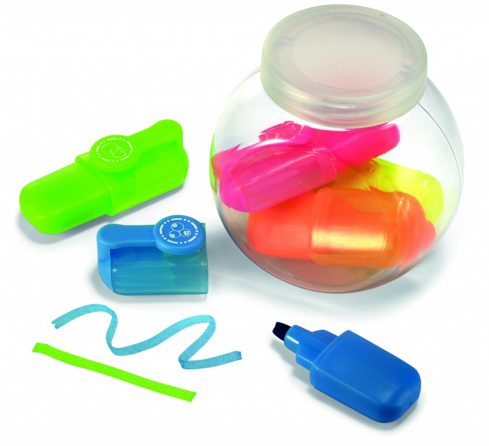 Logo trade promotional giveaways image of: 5 highlighters in container
