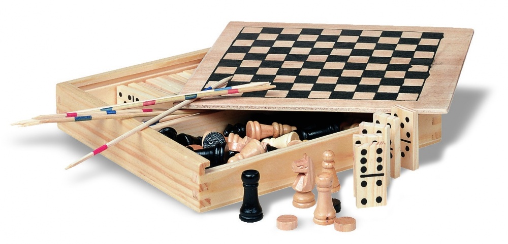 Logo trade corporate gifts picture of: 4 games in wooden box