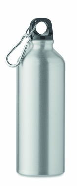 Logotrade promotional giveaway picture of: 500 ml single-walled water bottle made of recycled aluminum with a carabiner