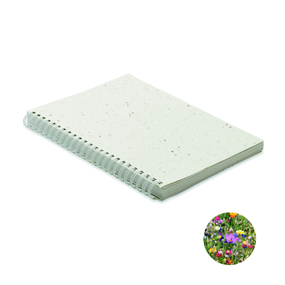 Logo trade corporate gifts image of: A5 seed paper cover notebook