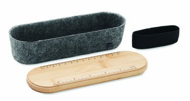 Logo trade advertising products image of: RPET felt pencil case with lid