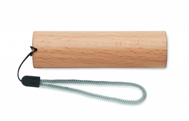 Logo trade promotional giveaway photo of: Beech wood rechargeable torch