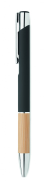 Logo trade promotional items picture of: Ballpoint pen made of aluminum with a bamboo grip