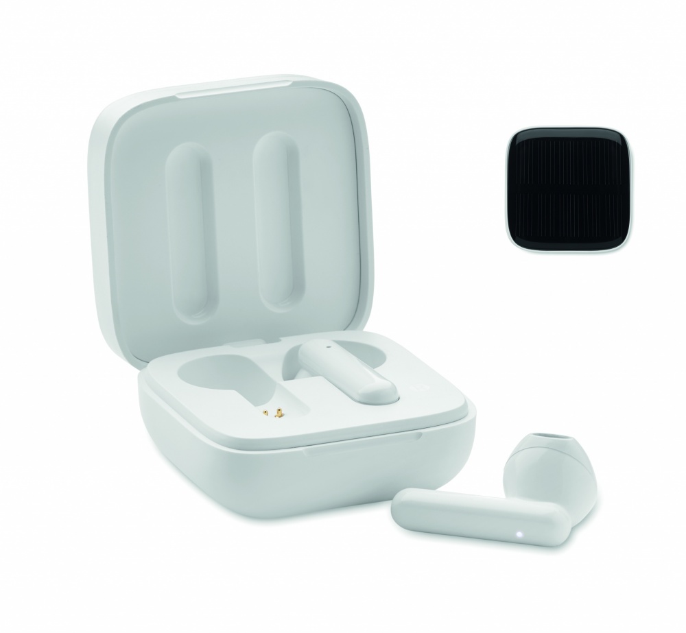 Logo trade promotional items picture of: TWS earbuds with solar charger