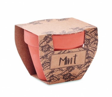Logo trade business gift photo of: Terracotta pot mint seeds