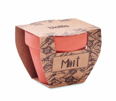 Logo trade advertising products image of: Terracotta pot mint seeds