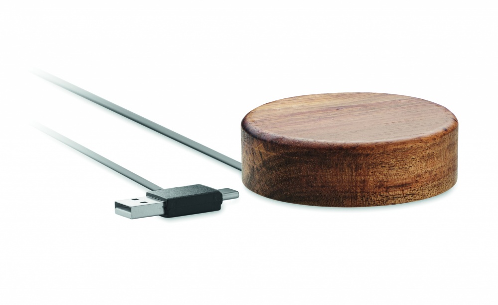 Logotrade promotional merchandise picture of: Wireless charger in acacia 15W