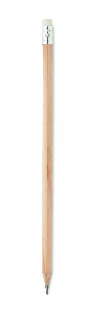 Logo trade corporate gifts image of: Natural pencil with eraser