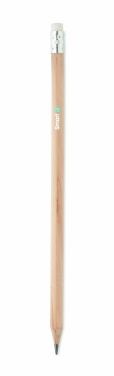 Logo trade promotional products picture of: Natural pencil with eraser