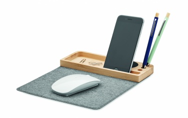 Logo trade advertising products image of: Wireless charger in bamboo 15W