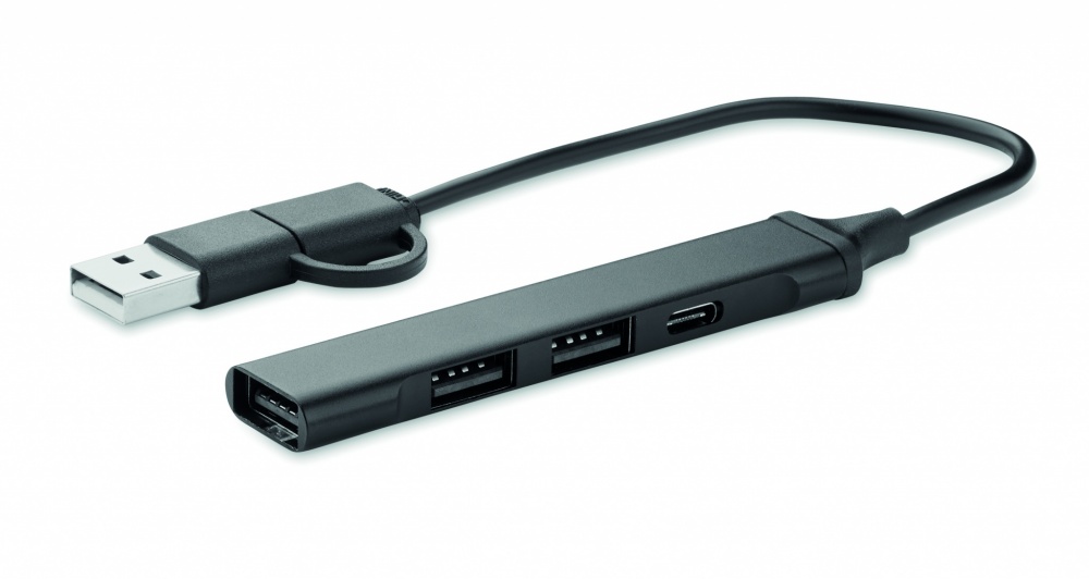 Logotrade advertising product picture of: USB 4 port hub 19 cm