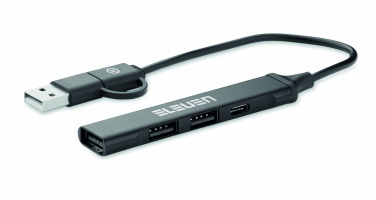 Logo trade promotional products picture of: USB 4 port hub 19 cm