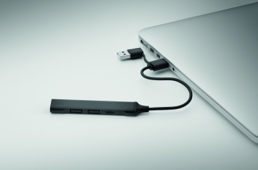 Logotrade advertising product picture of: USB 4 port hub 19 cm