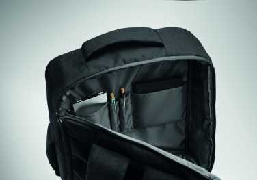 Logotrade corporate gifts photo of: A safe 15-inch laptop backpack made of 300D RPET with a 210D RPET lining and customizable printing.