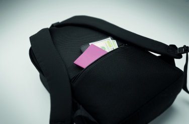 Logo trade promotional giveaway photo of: A 15-inch laptop backpack made of recycled pre-consumer cotton and recycled polyester with customizable printing.