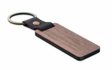 Logotrade promotional product picture of: Key ring in walnut and PU Kokkola