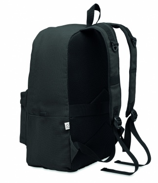 Logo trade promotional gifts image of: A 15-inch laptop backpack made of recycled pre-consumer cotton with customizable printing