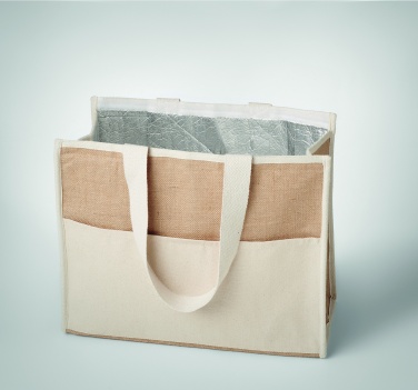 Logo trade promotional product photo of: Jute and canvas cooler bag
