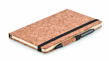 Logo trade promotional merchandise photo of: A5 cork notebook with pen