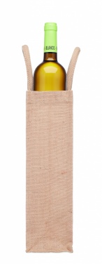 Logo trade promotional merchandise photo of: Jute wine bag for one bottle