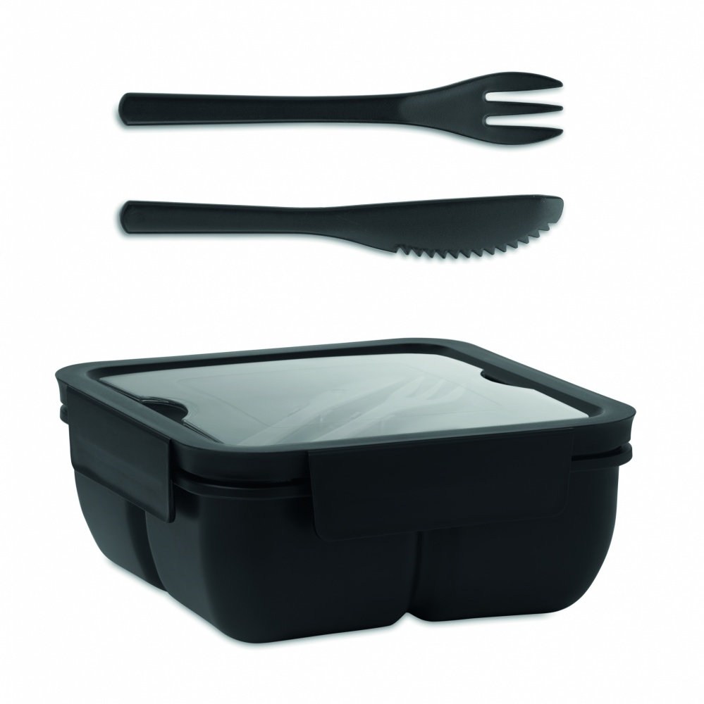 Logo trade promotional merchandise picture of: Lunch box with cutlery 600ml