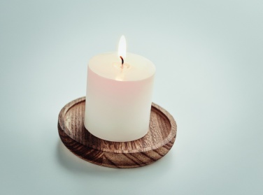 Logo trade advertising product photo of: Candle on round wooden base